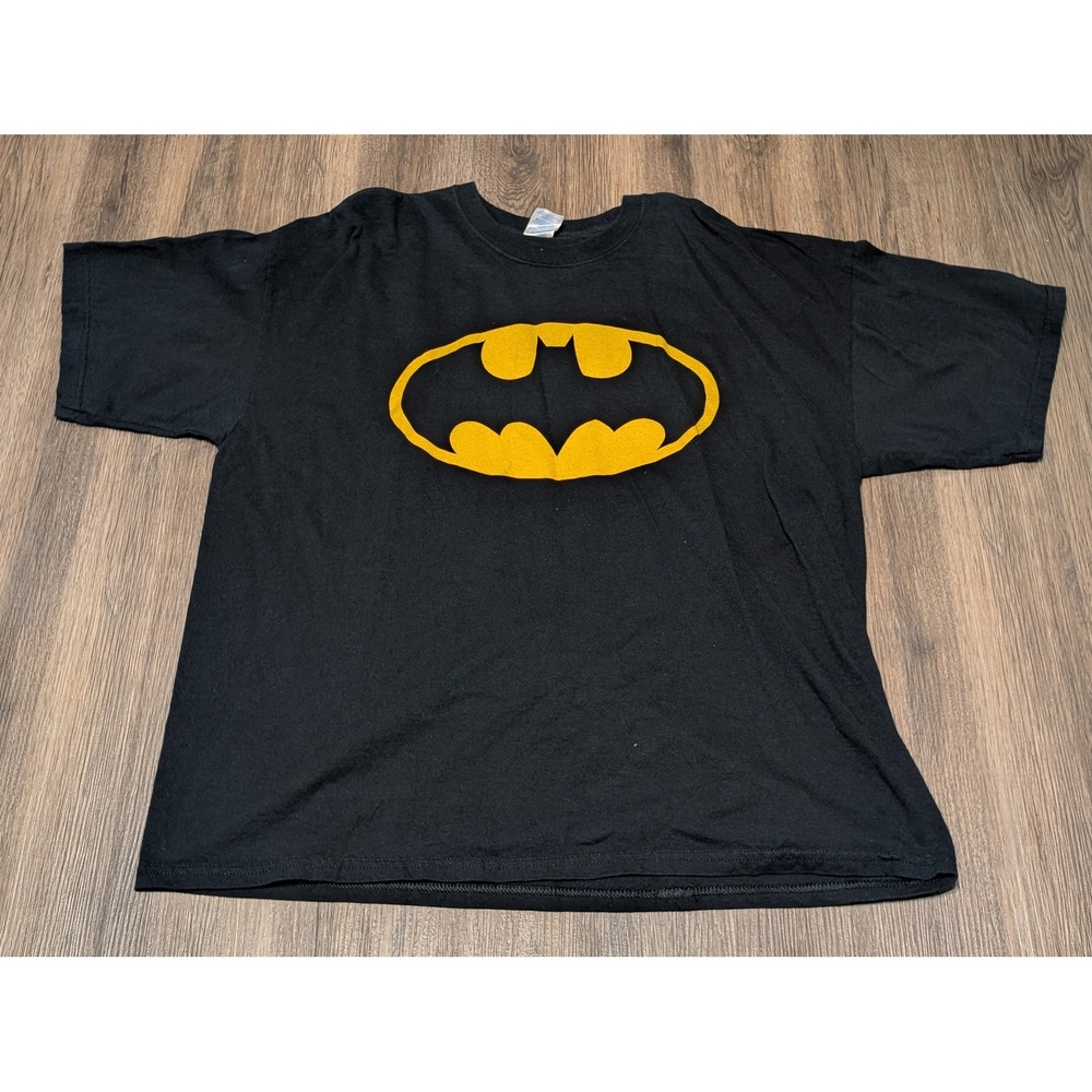 Batman T Shirt Black Gildan Heavy Cotton 2XL Graphic Tee‎ Superhero DC Comics